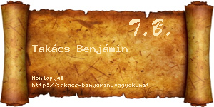 Takács Benjámin névjegykártya